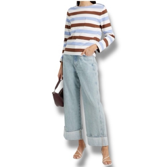 Veronica Beard Denim - Veronica Beard Taylor Cuffed Wide Leg Jean In Airway Cloud Size 27